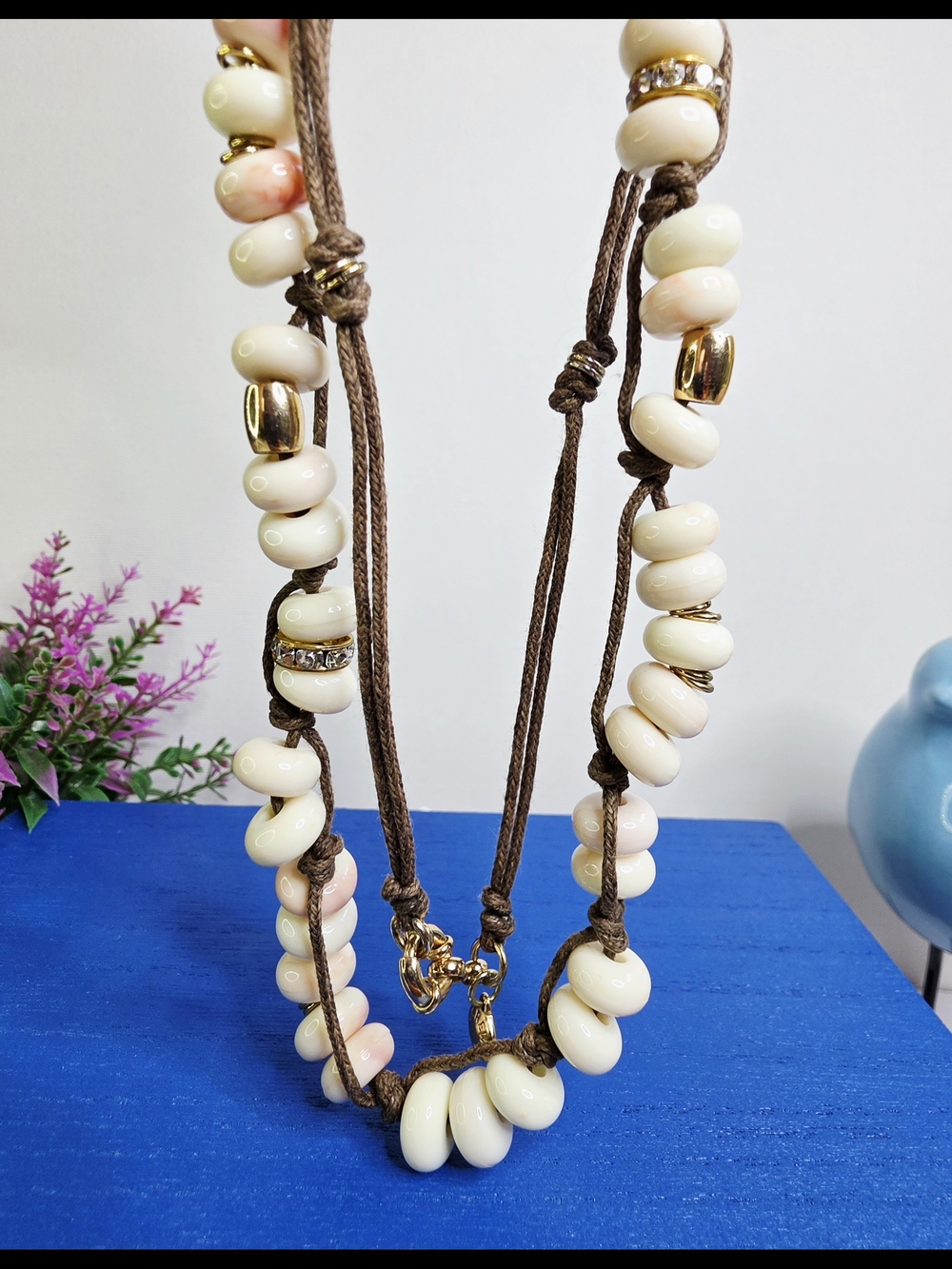 J. Crew Shell Bead Brown Cord Necklace - Picture 8 of 10